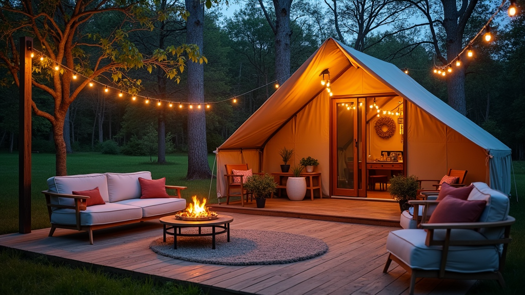 Luxurious glamping setup under the stars